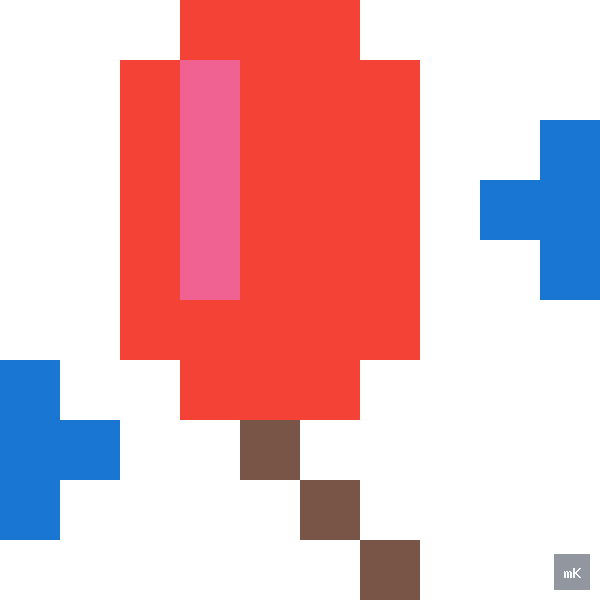 Dyktando graficzne «Balon» - siatka 10×10, kodowanka pixel art do druku za darmo