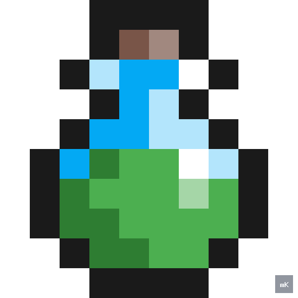 Dyktando graficzne «Eliksir» - siatka 10×10, kodowanka pixel art do druku za darmo