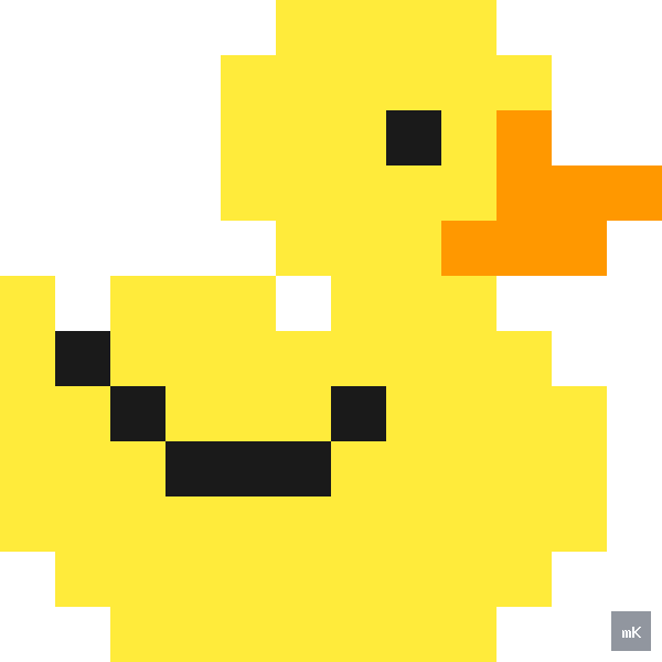 Dyktando graficzne «Kaczuszka» - siatka 12×12, kodowanka pixel art do druku za darmo