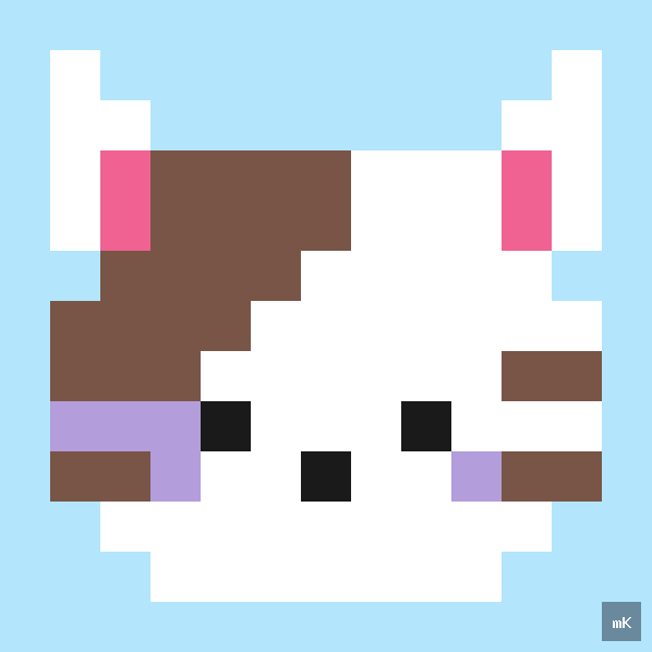 Dyktando graficzne «Kotek» - siatka 13×13, kodowanka pixel art do druku za darmo
