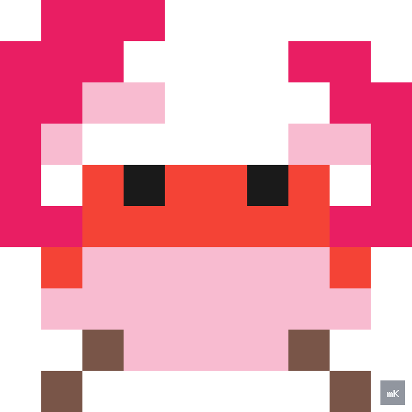 Dyktando graficzne «Krab» - siatka 10×10, kodowanka pixel art do druku za darmo