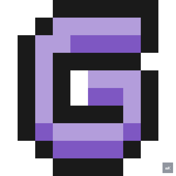 Dyktando graficzne «Litera G» - siatka 10×10, kodowanka pixel art do druku za darmo