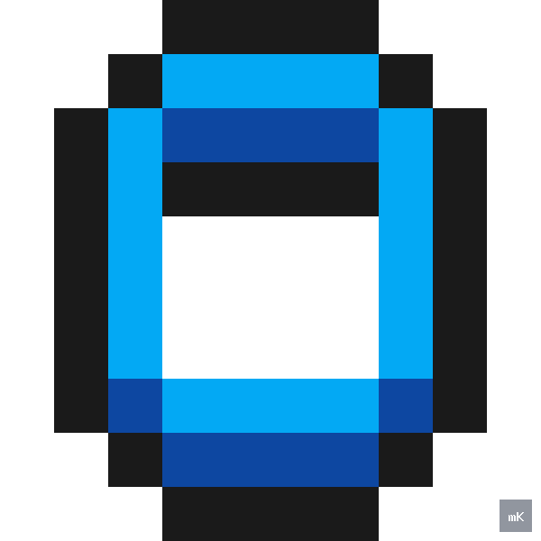 Dyktando graficzne «Litera O» - siatka 10×10, kodowanka pixel art do druku za darmo