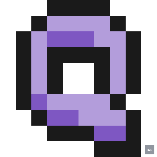 Dyktando graficzne «Litera Q» - siatka 10×10, kodowanka pixel art do druku za darmo