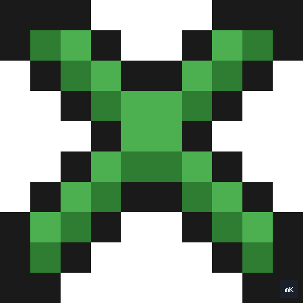 Dyktando graficzne «Litera X» - siatka 10×10, kodowanka pixel art do druku za darmo