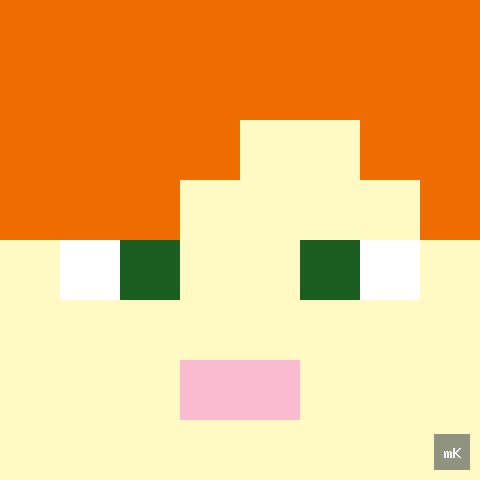 Dyktando graficzne «Minecraft Alex» - siatka 8×8, kodowanka pixel art do druku za darmo