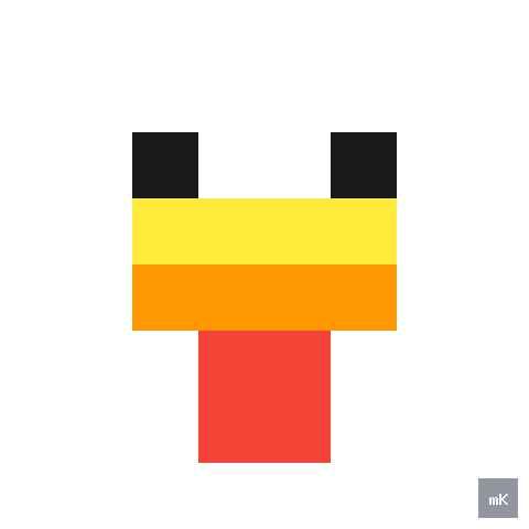 Dyktando graficzne «Minecraft Chicken» - siatka 8×8, kodowanka pixel art do druku za darmo