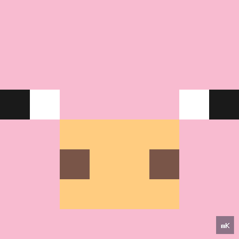 Dyktando graficzne «Minecraft Świnka» - siatka 8×8, kodowanka pixel art do druku za darmo