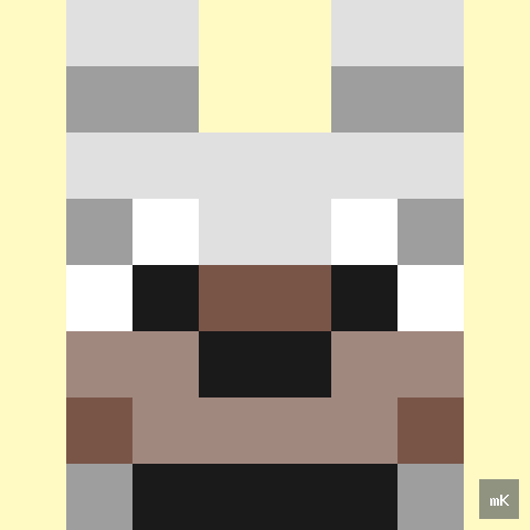Dyktando graficzne «Minecraft Wolf» - siatka 8×8, kodowanka pixel art do druku za darmo