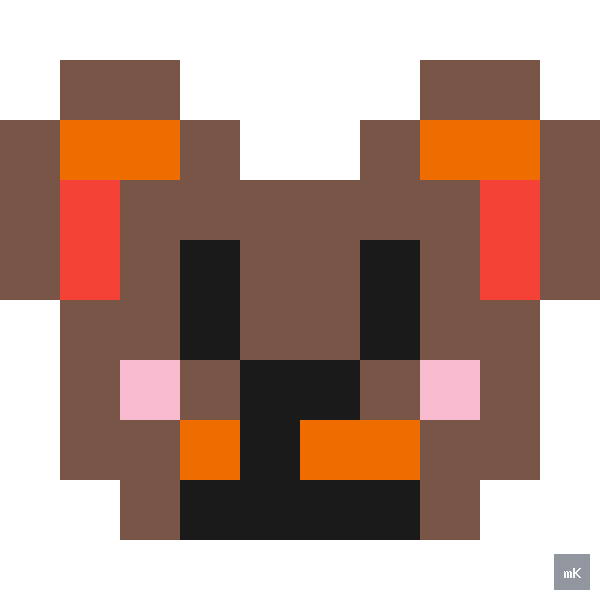 Dyktando graficzne «Miś» - siatka 10×10, kodowanka pixel art do druku za darmo