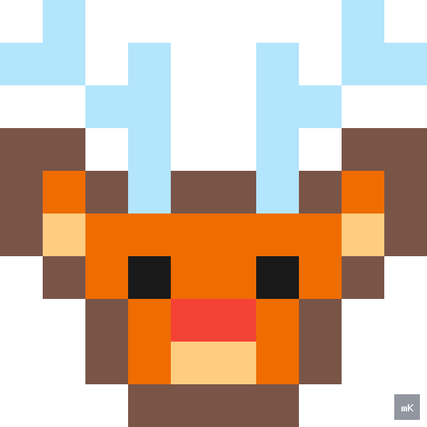 Dyktando graficzne «Renifer» - siatka 10×10, kodowanka pixel art do druku za darmo