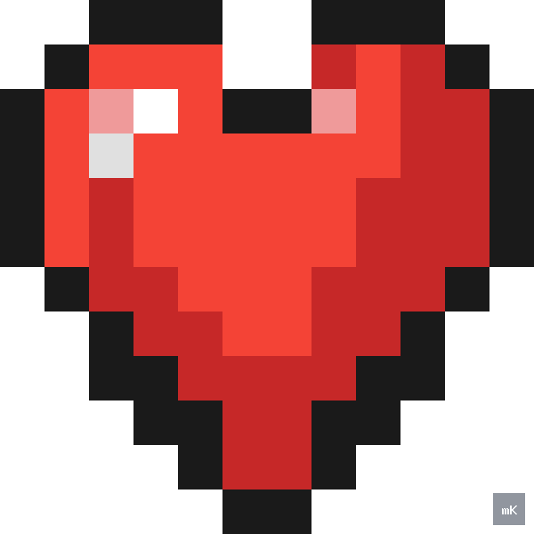 Dyktando graficzne «Serce» - siatka 12×12, kodowanka pixel art do druku za darmo