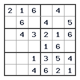 Sudoku 6×6 poziom łatwy – podgląd