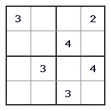 Sudoku 4×4 poziom średni – podgląd