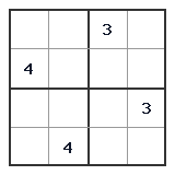 Sudoku 4×4 poziom trudny – podgląd